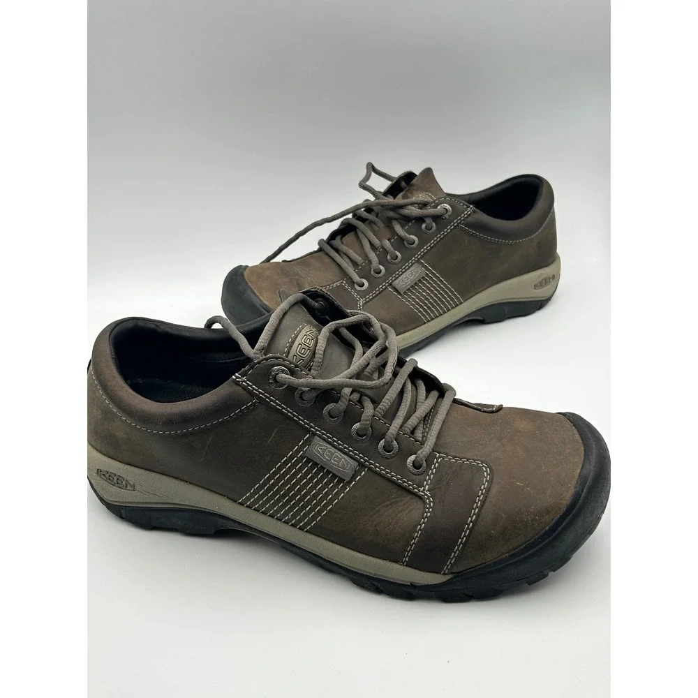 Keen Presidio Brown Leather Walking Shoes Mens 13 Lace Up Oxfords 1016828